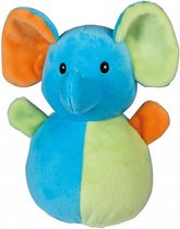 knuffelrammelaar olifant 15 cm pluche blauw/groen