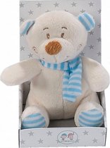 knuffelbeer junior 10 x 16 cm pluche wit/blauw