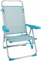 strandstoel 64 x 50 cm aluminium/textiel blauw/wit