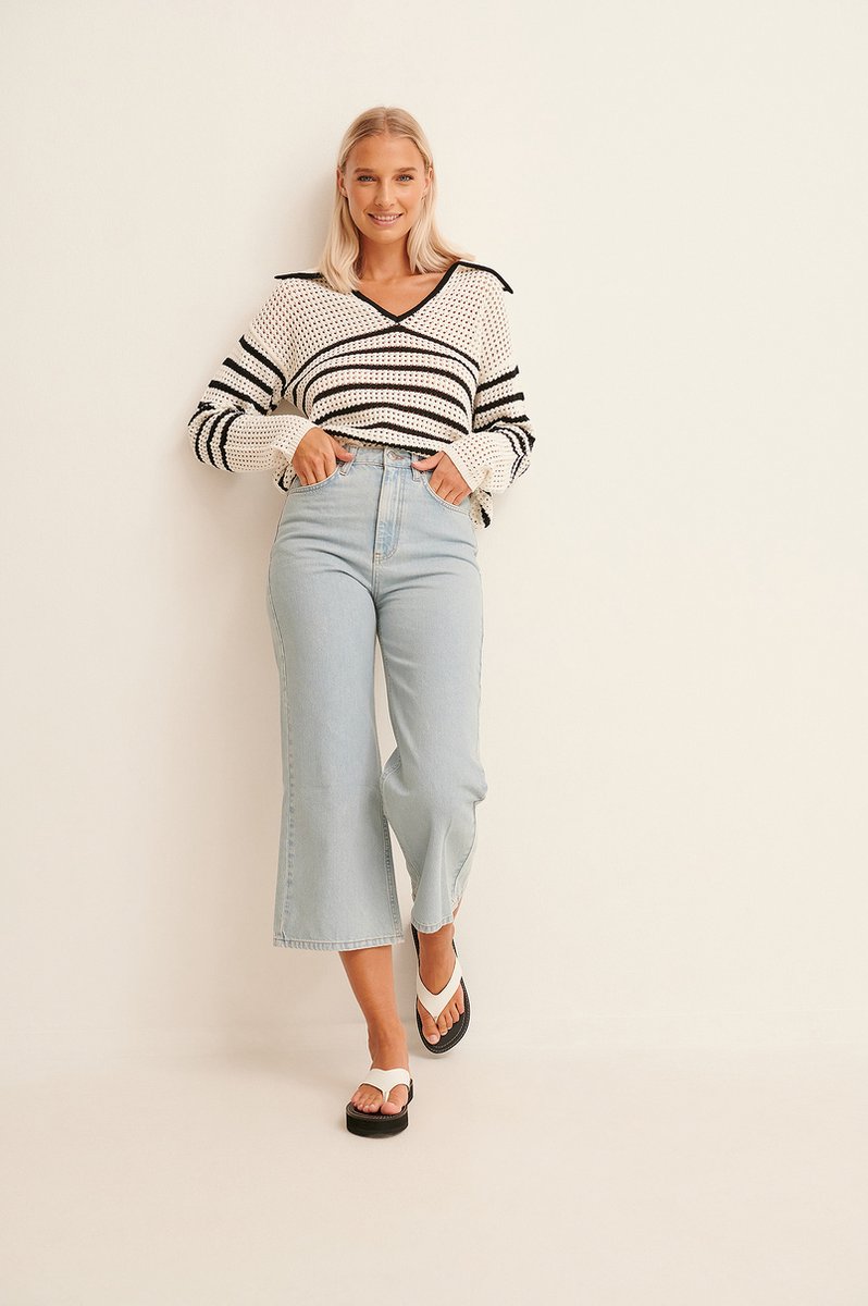 NA-KD High Waist Cropped Jeans Dames Jeans - Maat 36