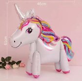 Unicorn Ballon - 3D Ballon Ballonnen - Ballonnen Verjaardag - Folieballon - Paarden - Pony - Eenhoorn - Unicorn - Wit & Roze