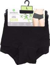 BAMBOO - Bamboe Hipster Zwart - Soft & Comfortable - 2 Stuks - Vrouwen - Dames - 2 pack  - Maat L - Size L