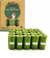 YORGS Hondenpoepzakjes Groen - Duurzame Poepzakjes Hond - Grote Sterke Zakken - 300 stuks - 20 rollen - 33 x 22 CM