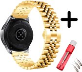 Strap-it bandje Jubilee staal goud + toolkit - geschikt voor Samsung Galaxy Watch Active / Active2 / Galaxy Watch 3 41mm / Galaxy Watch 1 42mm / Gear Sport