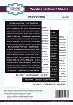 Creative Expressions Wordies Inspirational sentiment sheet