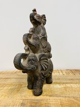 Dream-Living Beeld olifanten toren Boaz bruin 18,5x9,5x27,5Cm-1 stuks