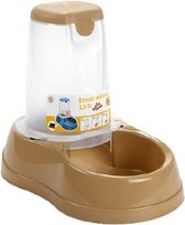 dierenvoederbak 1,5 liter beige/transparant