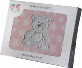 babydeken Rachel Beer/Ster 140 cm katoen roze