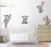 Muursticker koala's  | babykamer | kinderkamer | Slaapkamer | Muurstickers 3 koala grijs | Wanddecoratie | Muurdecoratie | jongen | meisje | Stickerkamer®