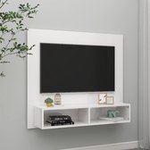 Tv-wandmeubel 102x23,5x90 cm spaanplaat hoogglans wit