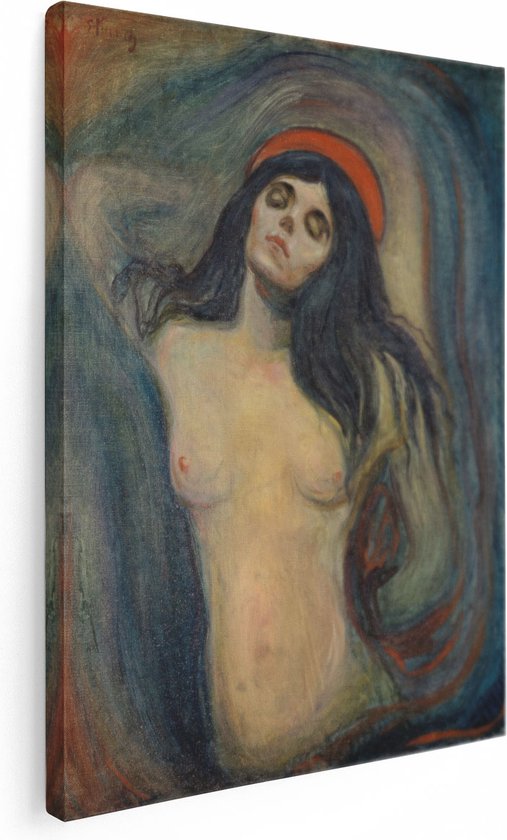 Artaza Canvas Schilderij Madonna - Edvard Munch - 90x120 - Groot - Kunst - Wanddecoratie Woonkamer