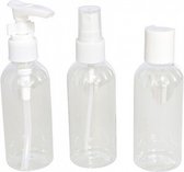 reisflesjes 80 ml transparant 3 stuks