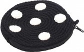 etuitje rond met stippen 8 cm zwart/wit