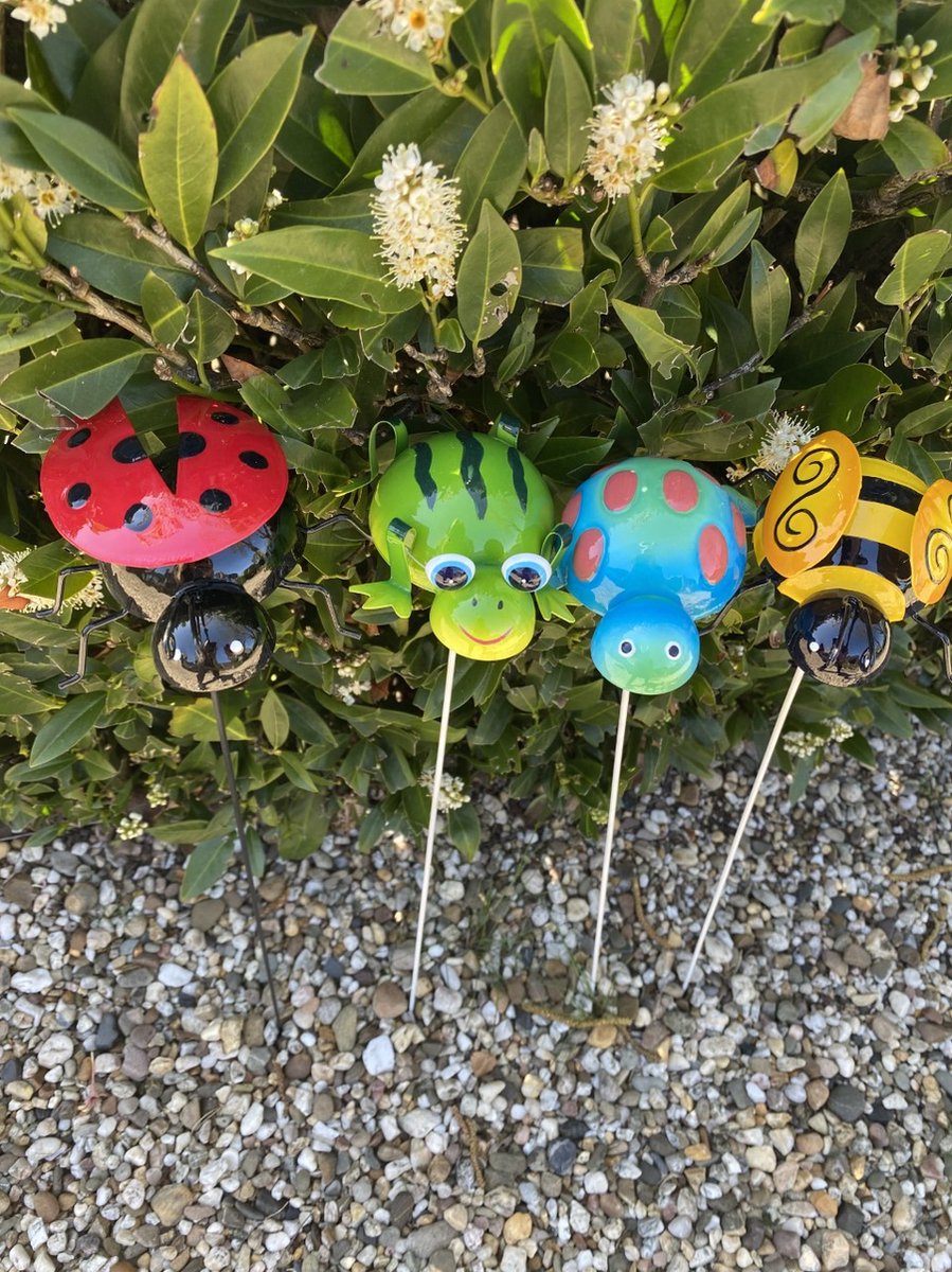 Tuinsteker, roestdecoratie, 4 eend, metaal, tuindecoratie, beeldje, decoratie, binnenplaats, levensecht dier, silhouet, paal, eend, silhouet, tuinpaal, decoratie, om je tuin, achtertuin, gazon te verfraaien