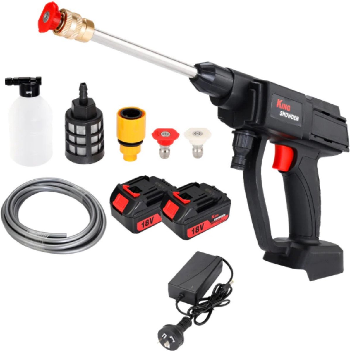 Homezie Hogedrukreiniger | Tuingereedschap | Draagbaar | Multifunctioneel | 2 oplaadbare batterijen | Water | Ingebouwde filter