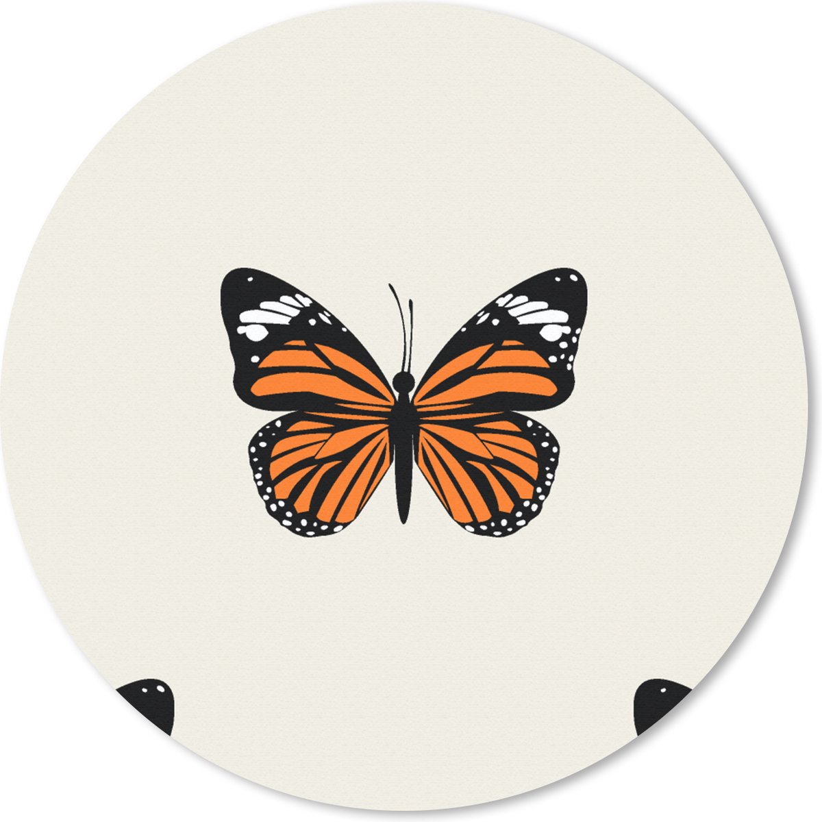 Muismat rond 30x30 cm - Mousepad Vlinder - Insecten - Patronen - Ronde muismatten
