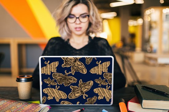 Sticker ordinateur portable - 14 pouces - Motif - Musique - Papillons