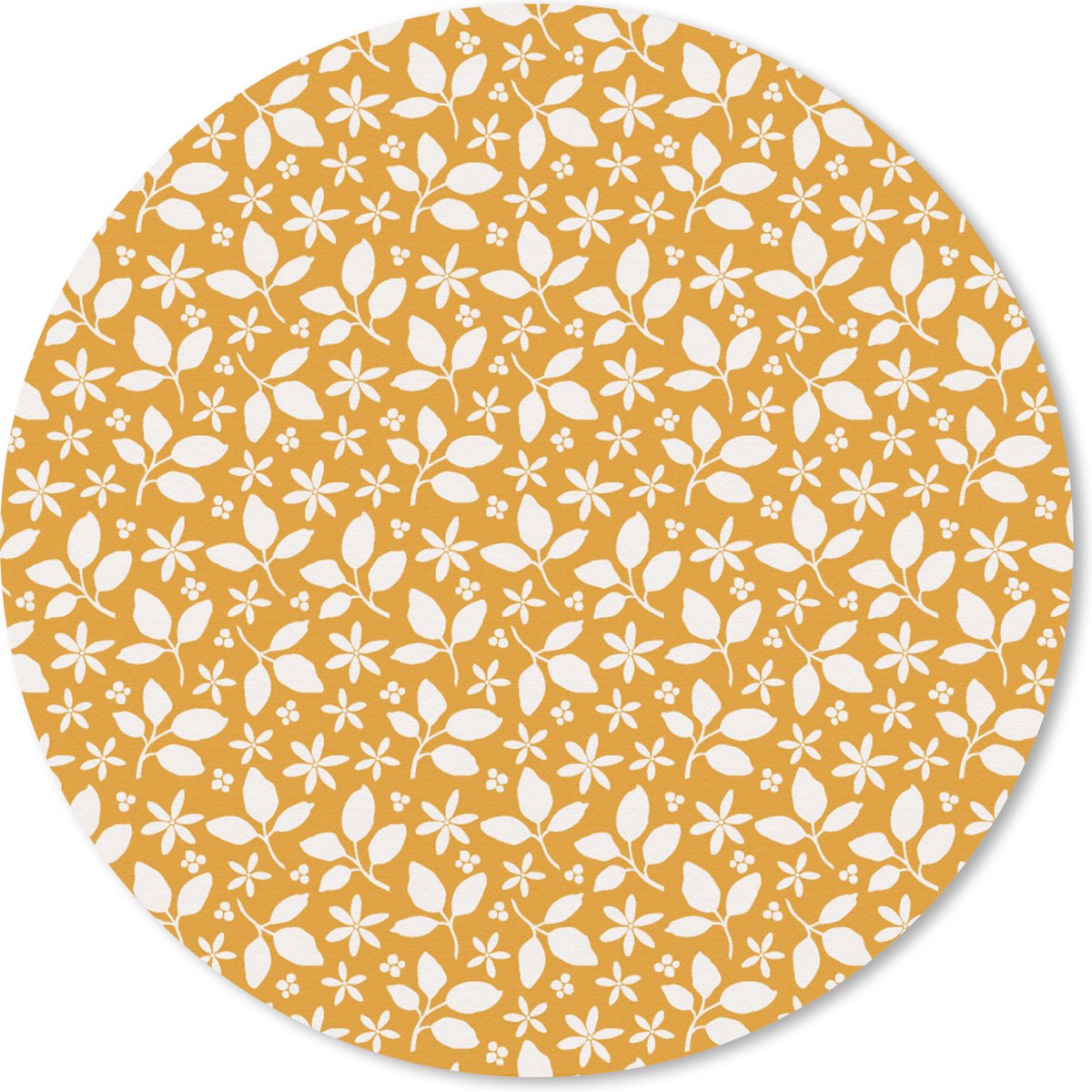 Muismat rond 50x50 cm - Mousepad Patronen - Bladeren - Bloemen - Ronde muismatten
