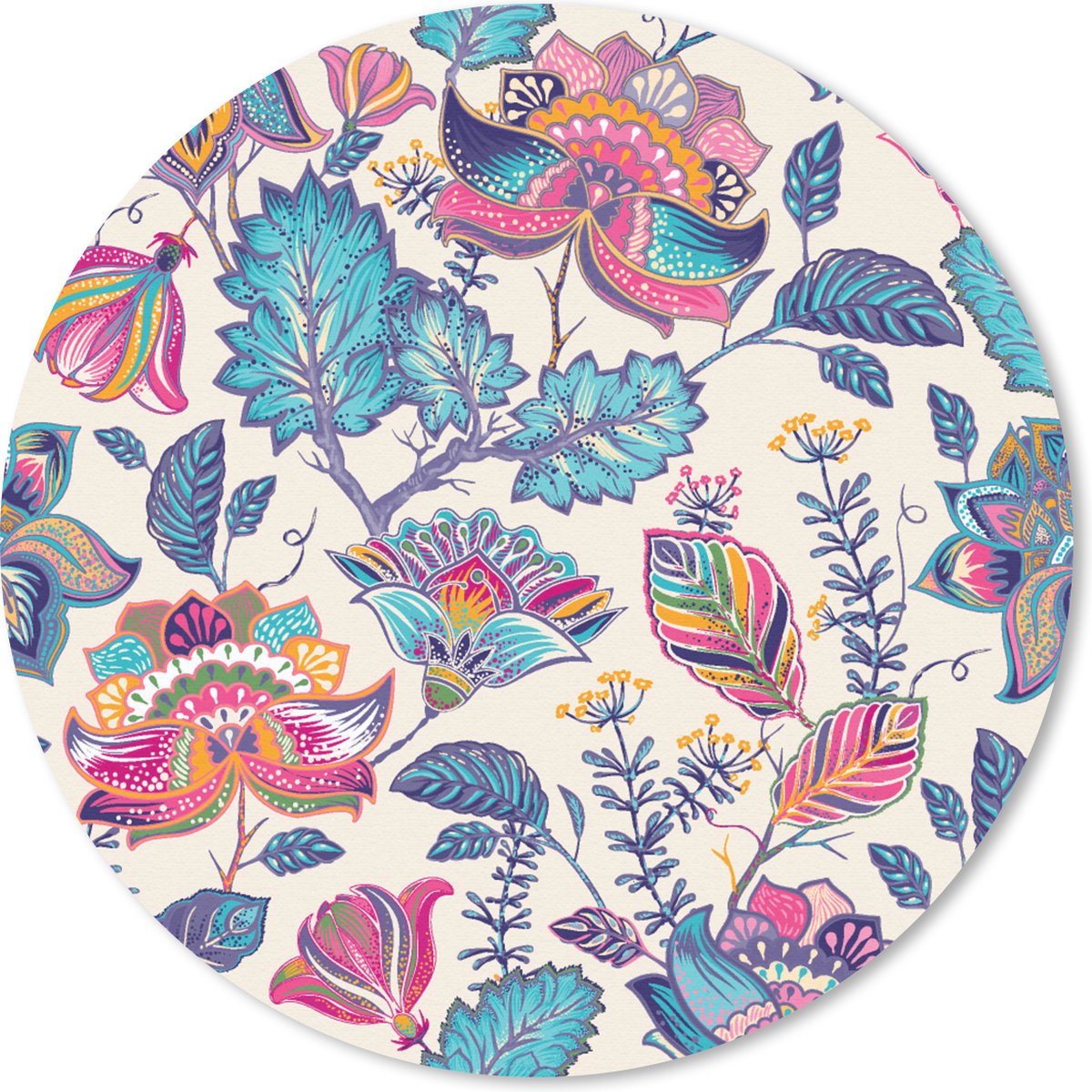 Muismat rond 30x30 cm - Mousepad Regenboog - Bloemen - Schets - Patronen - Ronde muismatten