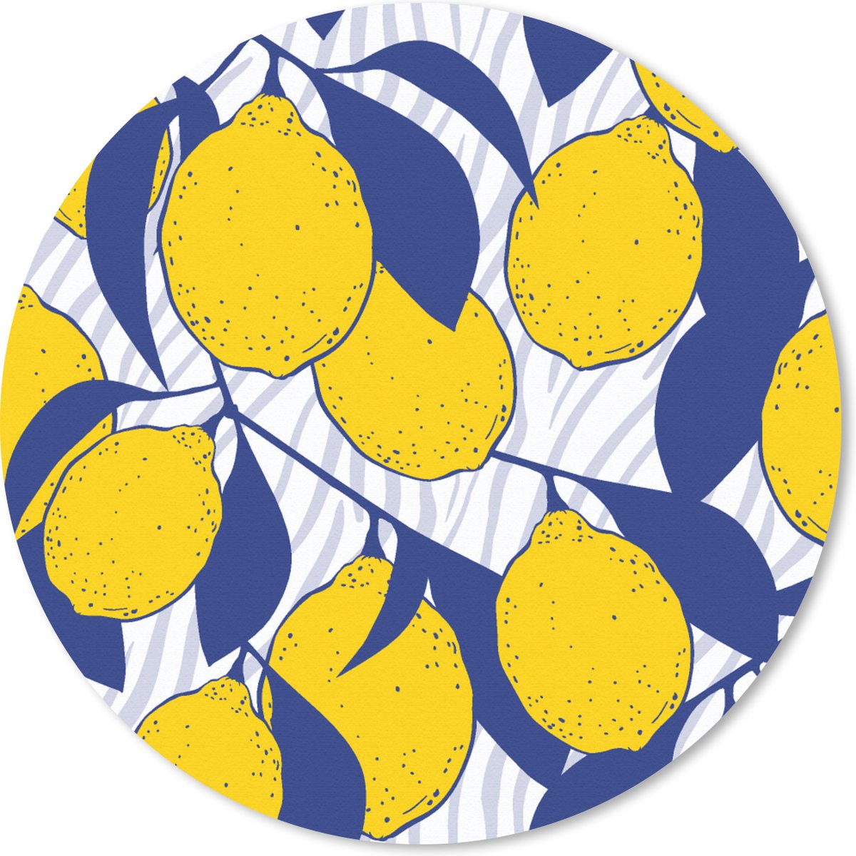 Muismat rond 50x50 cm - Mousepad Citroen - Zebra - Fruit - Patronen - Ronde muismatten