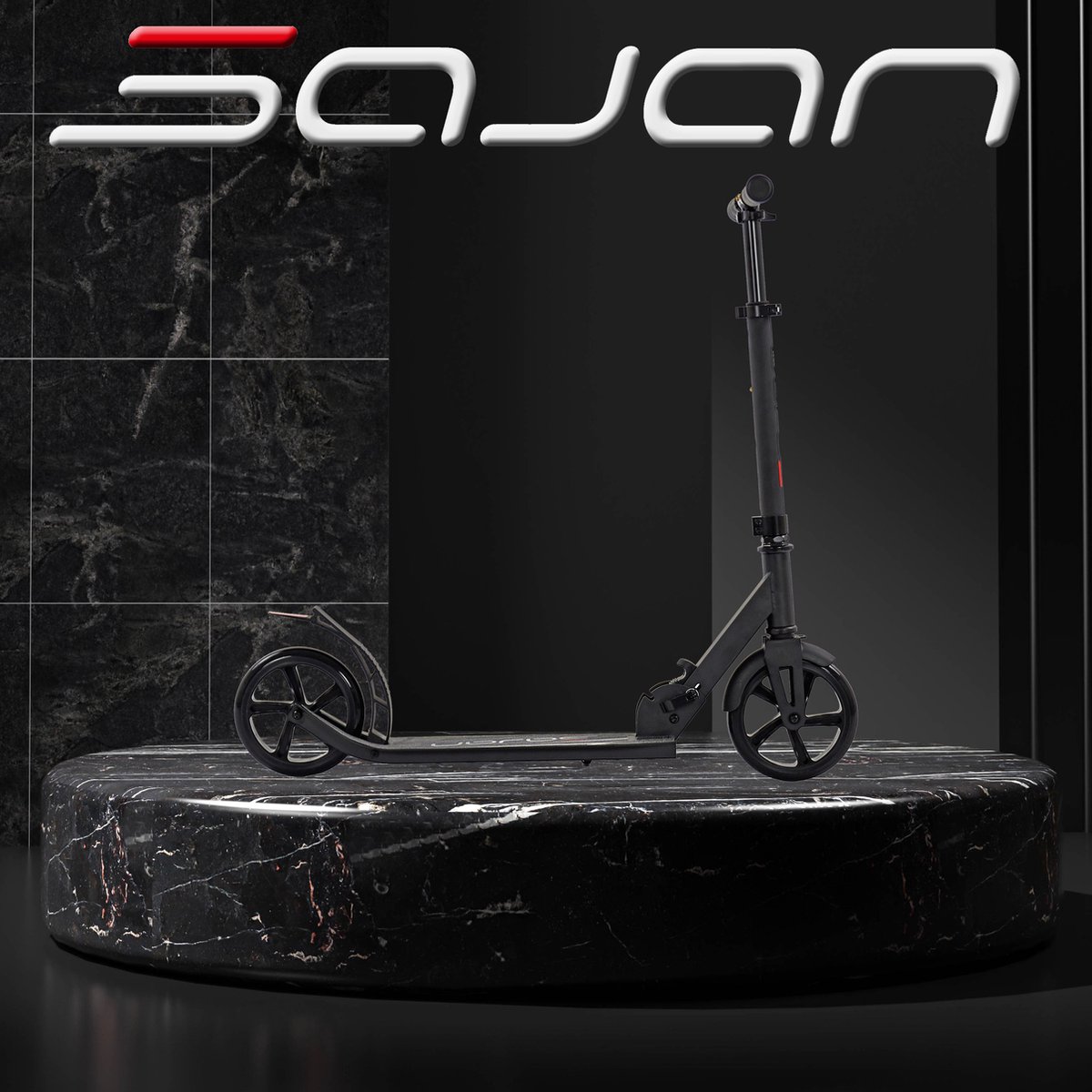 Sajan Step - Aluminium - Kinderstep - Grote Wielen - Autoped -18cm -Zwart — afbeelding 4