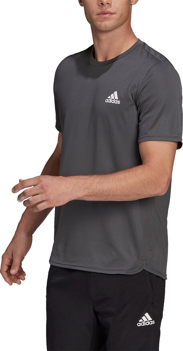 adidas - D2M 3-Stripes Back Tee - Blue Sports Shirt