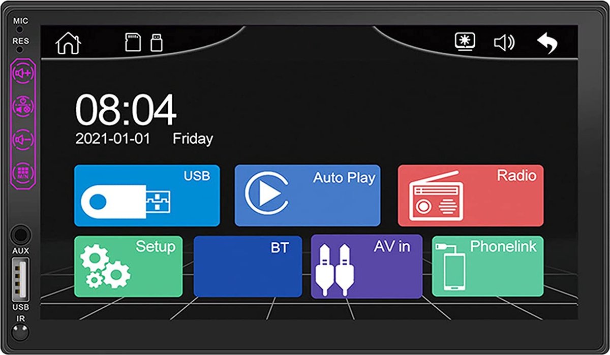 Auto Autoradio - L1 7 inch scherm capacitief touchscreen spiegel link mp3 voertuig multimedia MP5 speler | Apple Carplay & Android Auto