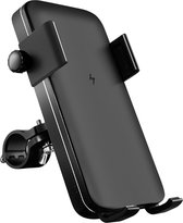 BRYGHT Telefoonhouder fiets met powerbank - 5000mAh - LED Koplamp - Schokbestendig - Fietslamp - Zwart