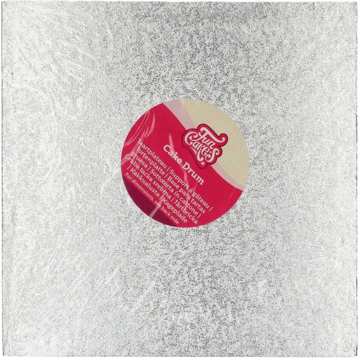 FunCakes - Cake Drum - Vierkant - 25 cm- Zilver