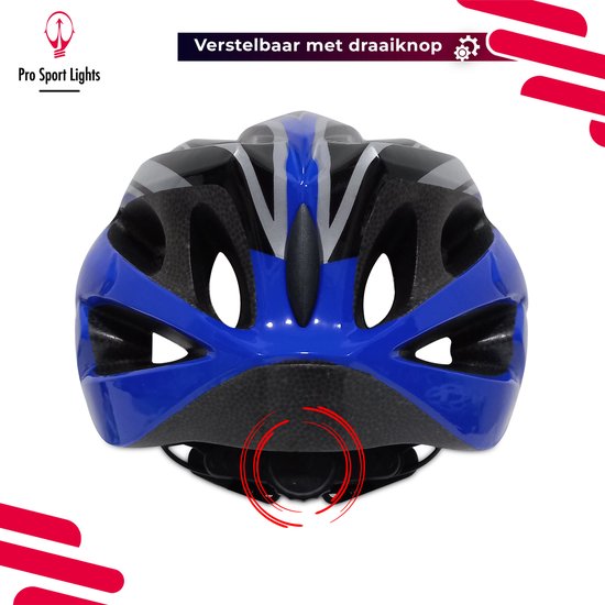 Fietshelm Heren/Dames Pro Sport Lights - Blauw/Zwart - Medium 52/58cm