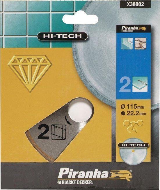 Piranha Diamantblad volle rand, 115mm. - nr. 2 HI-TECH X38002