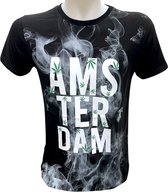 T-shirt homme Amsterdam feuille de cannabis noir taille M