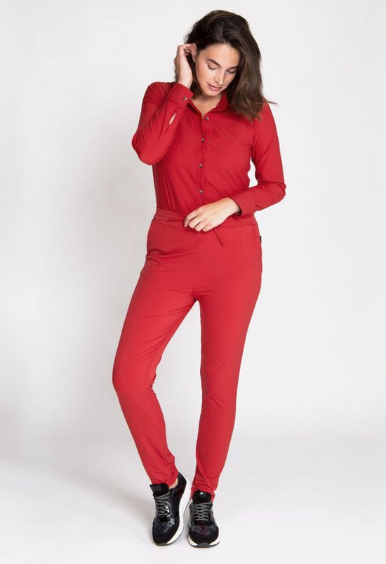 Rode Broek/Pantalon van Je m'appelle - Dames - Travelstof - Maat L - 9  maten beschikbaar | bol.com