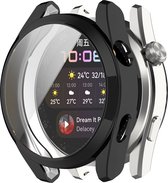 Strap-it TPU case - zwart bescherm hoesje geschikt voor Huawei Watch 3 - zwarte beschermhoes voor Huawei Watch 3