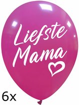 Moederdag ballonnen 'Liefste Mama', 6 stuks, latex, 30 cm