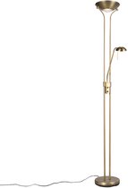 Bol.com QAZQA Diva LED 2 Staande Lamp - 1 Lichts - Brons aanbieding