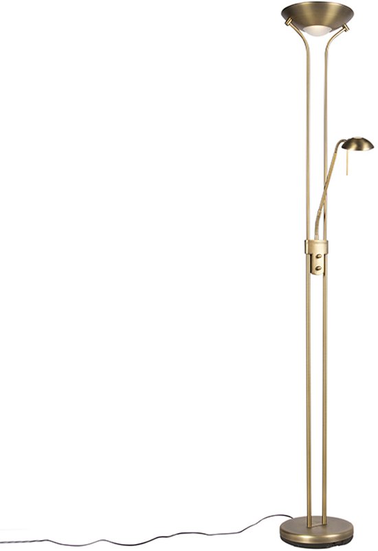 QAZQA Diva LED 2  Staande Lamp - 1 Lichts - Brons
