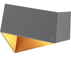 QAZQA fold - Design Wandlamp voor binnen - 1 lichts - D 92 mm - Grijs - Woonkamer | Slaapkamer | Keuken