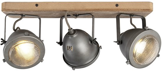 QAZQA emado sl - Plafond spot - 3 lichts - H 180 mm - Grijs