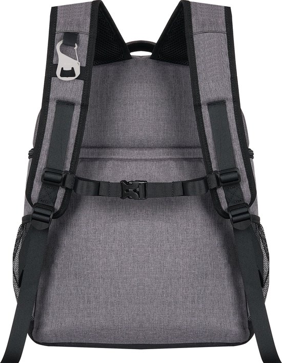 Brisby 4 Laags Geïsoleerde Koeltas Rugzak - 25 Liter - Met handige vakken voor Bestek en Essentials - Waterafstotend Materiaal - Donkergrijs van Brisby — afbeelding 3