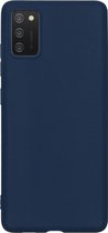 Hoesje Geschikt voor Samsung A03s Hoesje Siliconen Cover Case - Hoes Geschikt voor Samsung Galaxy A03s Hoes Back Case - Donkerblauw.