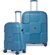 ©TROLLEYZ - Venice No.10 - Kofferset 2 delig - 55+78cm met TSA slot - Dubbele wielen - 360° spinners - 100% Polypropyleen - Reiskoffers in Ice Blue
