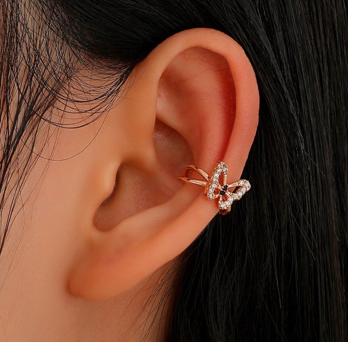 Vlinder ear cuff goud gekleurd