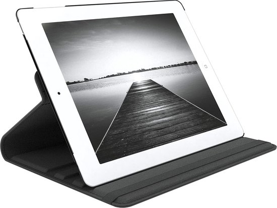 Etui iPad Rotatif Zwart - Housse pour Apple iPad 2,3,4 (2012 et 2013) - Eco- Cuir - Protection intégrale jusqu'à 2 mètres