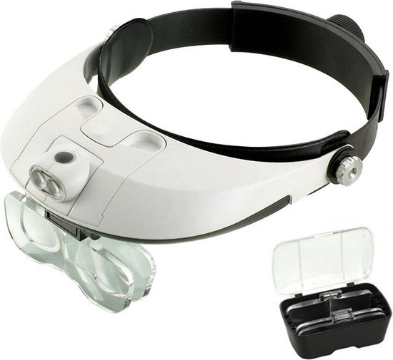 Loepbril met LED licht - Loep met Verlichting - Vergrootglas Bril - Met 5 opzetbrillen - Hobby / Diamond Painting