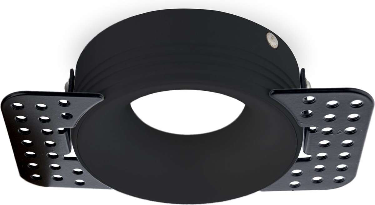Groenovatie Trimless Inbouwspot - Gipsplaat - GU10 - Zwart - Ø77 mm