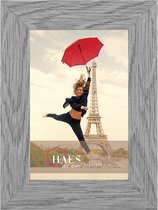 HAES DECO - Houten fotolijst Paris vintage grijs voor 1 foto formaat 10x15 -SP001102