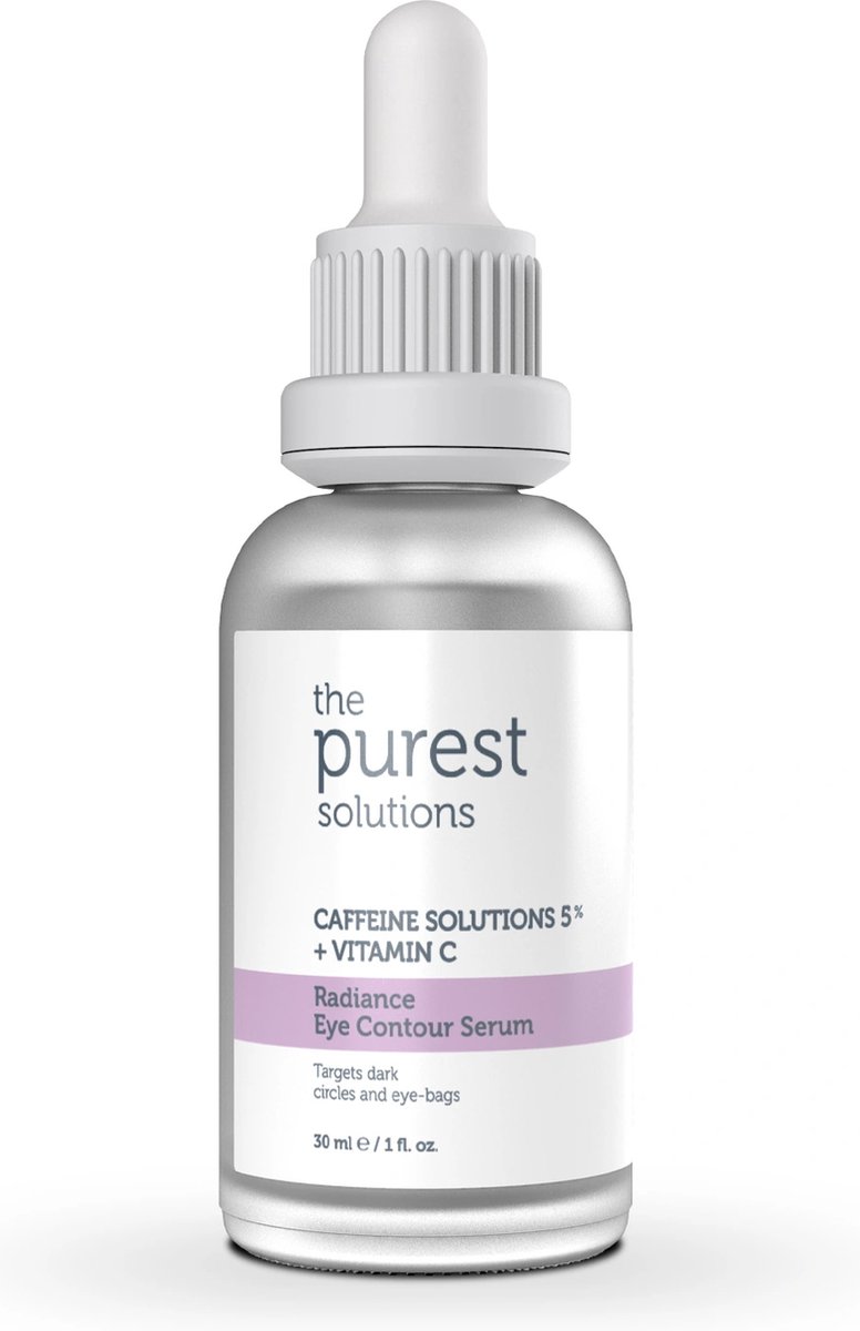 The Purest Solutions Caffeine 5% + Vitamin C Radiance Eye Contour Serum | Vegan | Hyaluronzuur | Oogwallen | Kleurverschillen rond de ogen