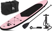 Planche de stand up paddle gonflable rose & noir 285 cm 100 kg max - Pacific - Pack complet planche, accessoires et housse de téléphone waterproof