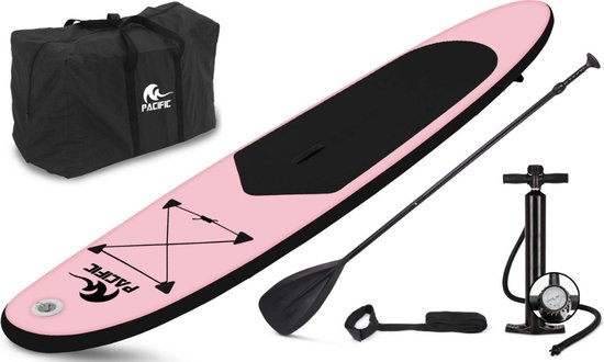 Pacific Special Edition Sup Board met GRATIS Waterproof telefoonhoesje - Extra Stevig - 285 cm - Tot 100 kg - Roze